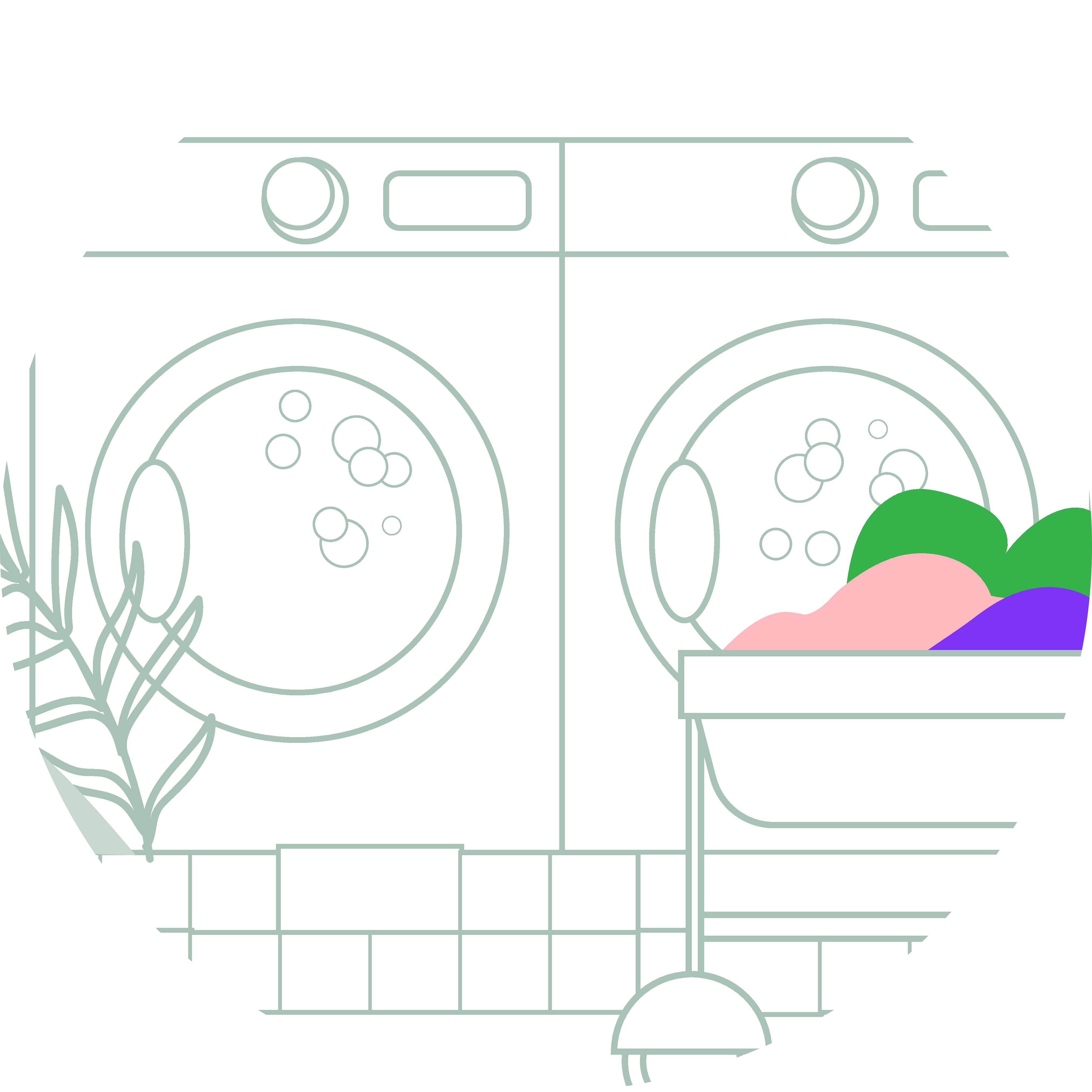 Commercial Laundry Icon Circle